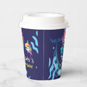 Niedlicher Mermaid-Hai Whale Regenbogen bunt Gebur Pappbecher (Rechts)