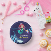 Niedlicher Mermaid-Hai Whale Regenbogen bunt Gebur Pappteller (Party)