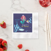 Niedlicher Mermaid-Hai Whale Regenbogen bunt Gebur Serviette (Beispiel)