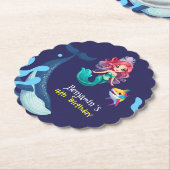 Niedlicher Mermaid-Hai Whale Regenbogen bunt Gebur Untersetzer (angewinkelt)