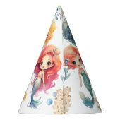 Niedlicher Mermaid-Party-Hut, bearbeitbarer Text Partyhütchen (Rückseite)