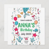 Niedlicher Mermaid-Schwanz, Mermaid zum Geburtstag (Vorne/Hinten)