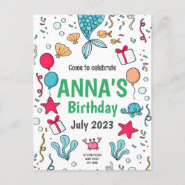 Niedlicher Mermaid-Schwanz, Mermaid zum Geburtstag Postkarte