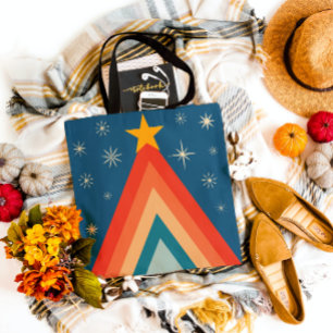 Niedlicher Merry & Bright Retro Groovy Weihnachtsb Tasche