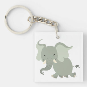 Niedlicher Merry Cartoon Elephant Akryllischer Sch Schlüsselanhänger