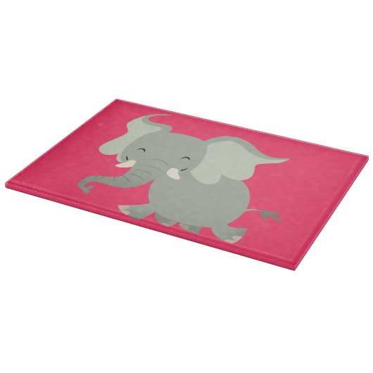 Niedlicher Merry Cartoon Elephant Cutting Board Schneidebrett (Ecke)
