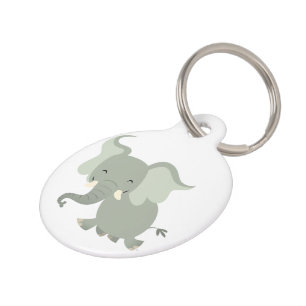 Niedlicher Merry Cartoon Elephant Dog Tag Tiernamensmarke