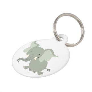 Niedlicher Merry Cartoon Elephant Dog Tag Tiernamensmarke