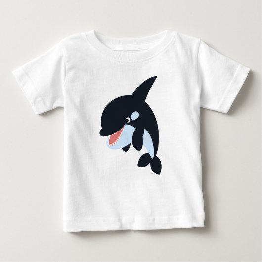 Niedlicher Merry Cartoon Killer Whale Baby T - Shi Baby T-shirt (Vorderseite)