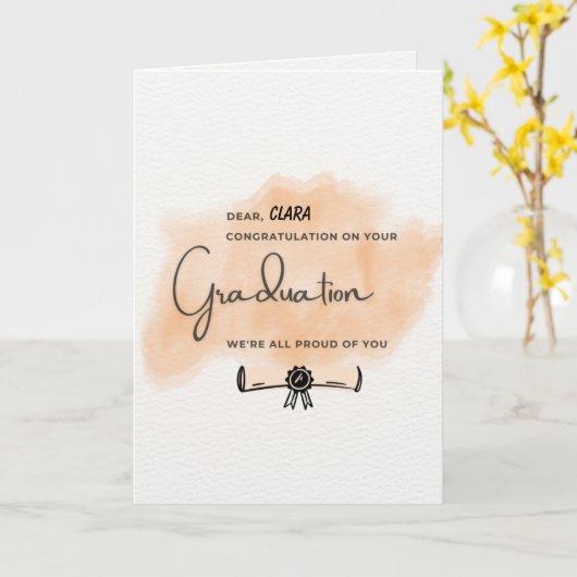 Niedlicher Message Congratulation Abschluss Karte (Gelbe Blume)