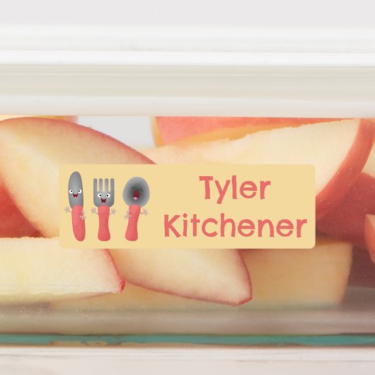 Niedlicher Messergabelöffelbesteck Cartoon persona Etiketten (Befestigt)