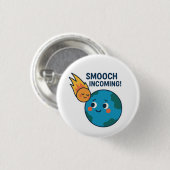 Niedlicher Meteor- und Earth-Cartoon - Schaltfläch Button (Vorne & Hinten)