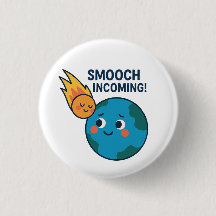 Niedlicher Meteor- und Earth-Cartoon - Schaltfläch