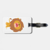 Niedlicher Mighty Roaring Lion Cartoon Gepäcktag Gepäckanhänger (Rückseite horizontal)