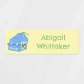 Niedlicher Milchkarton Cartoon personalisiert Etiketten (Design 2)