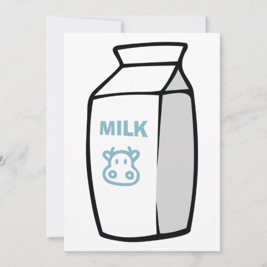 Niedlicher Milchkuh Cartoon Milchkarton Illustrati Einladung (Vorderseite)