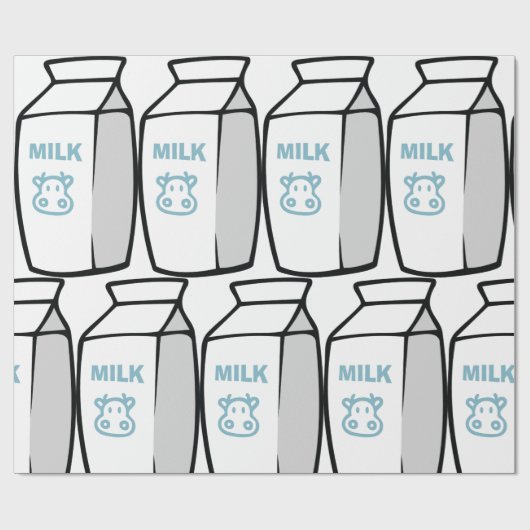 Niedlicher Milchkuh Cartoon Milchkarton Illustrati Geschenkpapier (Flach)