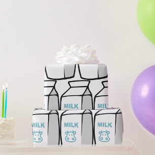 Niedlicher Milchkuh Cartoon Milchkarton Illustrati Geschenkpapier