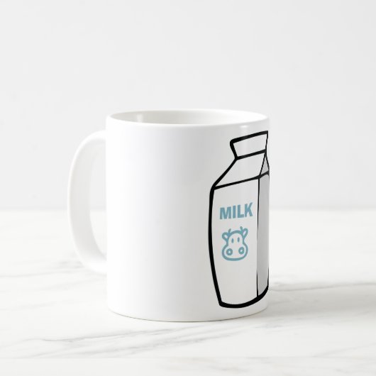 Niedlicher Milchkuh Cartoon Milchkarton Illustrati Kaffeetasse (Vorderseite Links)