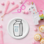 Niedlicher Milchkuh Cartoon Milchkarton Illustrati Pappteller (Party)