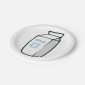 Niedlicher Milchkuh Cartoon Milchkarton Illustrati Pappteller (Schrägansicht)