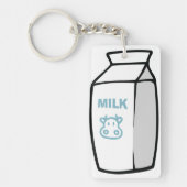 Niedlicher Milchkuh Cartoon Milchkarton Illustrati Schlüsselanhänger (Vorderseite)