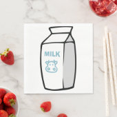 Niedlicher Milchkuh Cartoon Milchkarton Illustrati Serviette (Beispiel)