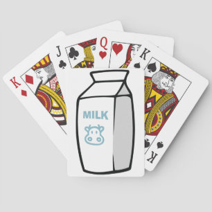 Niedlicher Milchkuh Cartoon Milchkarton Illustrati Spielkarten