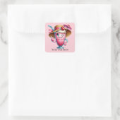 Niedlicher Milchshake aus Eis Quadratischer Aufkleber (Tasche)