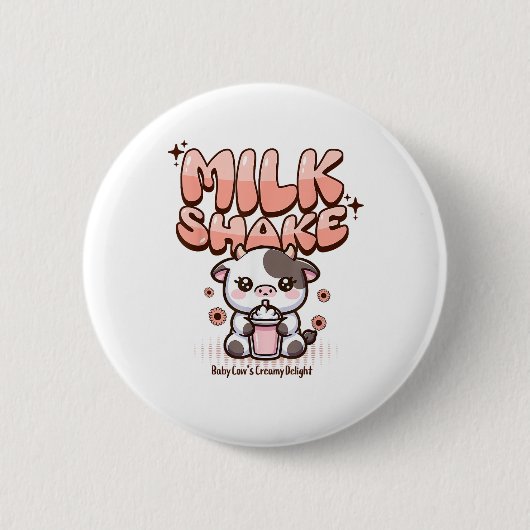 Niedlicher Milkshake Lover Little Calf Frozen Jogh Button (Vorderseite)
