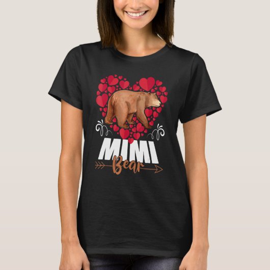 Niedlicher Mimi Bär Herzchen Großmutter Muttertag T-Shirt (Vorderseite)