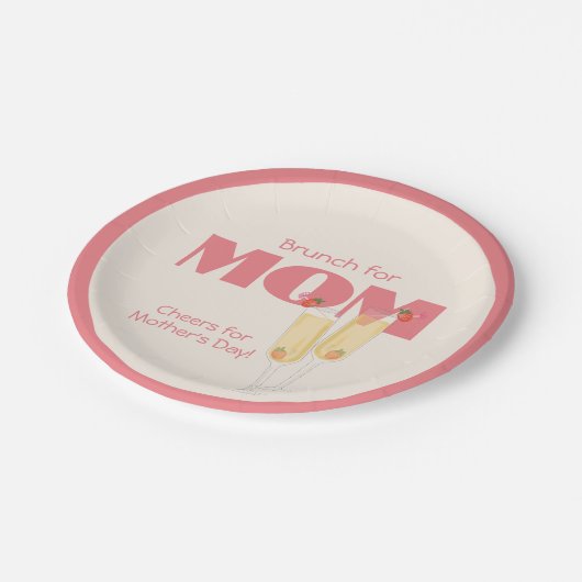 Niedlicher Mimosas-Muttertag Pappteller (Schrägansicht)