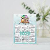 Niedlicher Mini-Kalender 2020 Postkarte (Stehend Vorderseite)