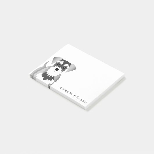 Niedlicher MiniaturSchnauzer Post-it Klebezettel (angewinkelt)