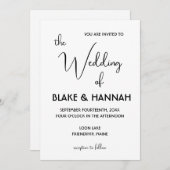 Niedlicher Minimal Boho Wedding Handgeschriebener Einladung (Vorne/Hinten)
