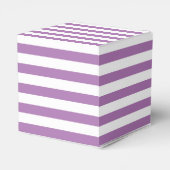 Niedlicher Minimal-Lavendel Lila und weiß gestreif Geschenkschachtel (Rückseite)