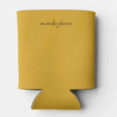 Niedlicher minimaler Mustard-Gelbmonogramm-Name Dosenkühler (Rückseite)