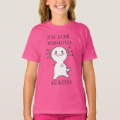 Niedlicher Minimalistisch rosa Axolotl T - Shirt d (Vorderseite)