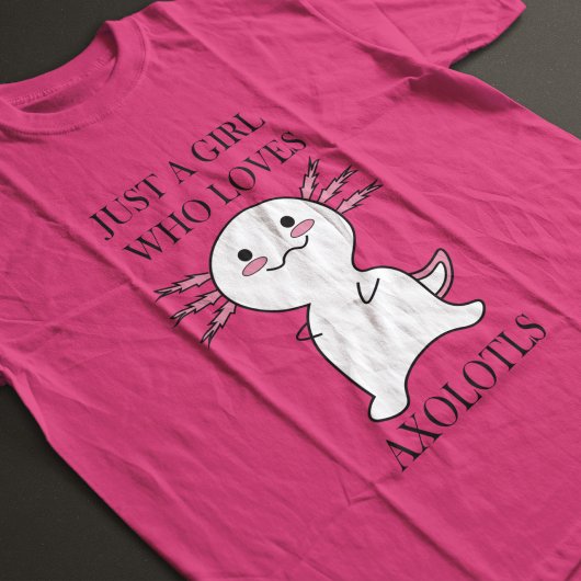 Niedlicher Minimalistisch rosa Axolotl T - Shirt d