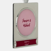 Niedlicher Minimalistischer Burgund-Rote Calligraf Banner-Ornament Silber (Rechts)