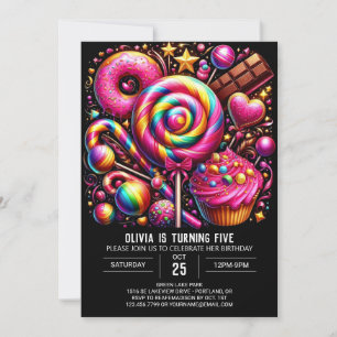 Niedlicher Minimalistischer Candyland Digital Gebu Einladung