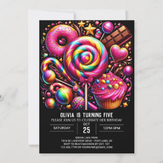 Niedlicher Minimalistischer Candyland Digital Gebu Einladung