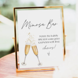 Niedlicher Minimalistischer Champagne Mimosa Bar s Poster