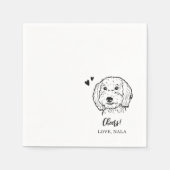 Niedlicher Minimalistischer Chef Pet Face Hunde Sk Serviette (Vorderseite)