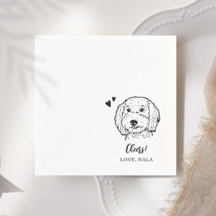 Niedlicher Minimalistischer Chef Pet Face Hunde Sk Serviette