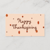 Niedlicher Minimalistischer Erntedank Platzkarte (Rückseite)