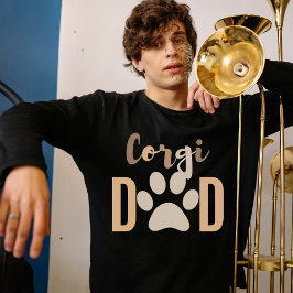 Niedlicher Minimalistischer Hund Corgi Vater T-Shirt