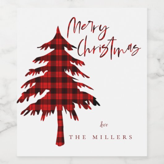 Niedlicher Minimalistischer Karierter Muster Weihn Weinetikett (Einzelnes Label)