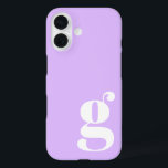 Niedlicher Minimalistischer Monogramm-Brief in Lav iPhone 16 Hülle<br><div class="desc">Niedlicher Minimalistischer Monogram Letter in Lavender Lila iPhone-Fall</div>