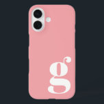 Niedlicher Minimalistischer Monogramm-Letter in Ro iPhone 16 Hülle<br><div class="desc">Niedlicher Minimalistischer Monogram Letter in Rose Pink iPhone Case</div>